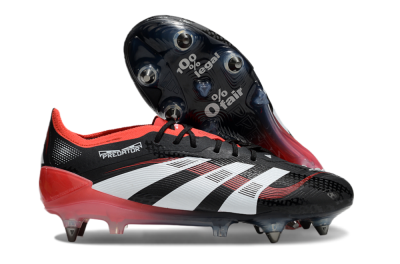 Adidas Predator 25 Elite SG Soft Ground Soccer Cleats - Black/White/Red