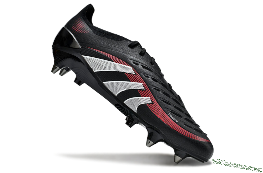 Adidas Predator 25 Elite SG Soft Ground Soccer Cleats - Black/White/Red 4