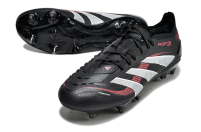 Adidas Predator 25 Elite SG Soft Ground Soccer Cleats - Black/White/Red