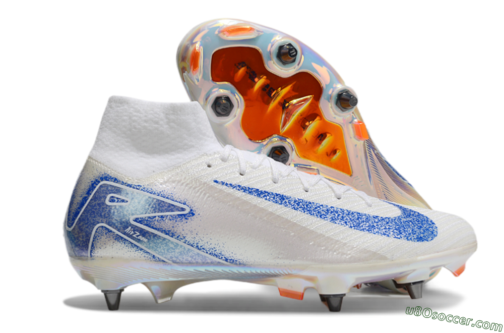 Nike Air Zoom Mercurial Superfly 10 Elite SG Soft Ground Soccer Cleats - Beige/White/Blue 1