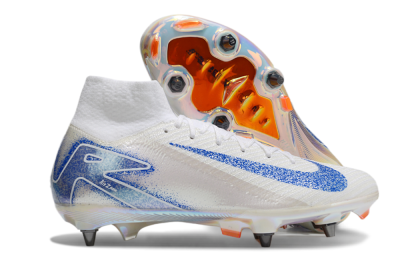 Nike Air Zoom Mercurial Superfly 10 Elite SG Soft Ground Soccer Cleats - Beige/White/Blue