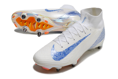 Nike Air Zoom Mercurial Superfly 10 Elite SG Soft Ground Soccer Cleats - Beige/White/Blue