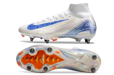 Nike Air Zoom Mercurial Superfly 10 Elite SG Soft Ground Soccer Cleats - Beige/White/Blue