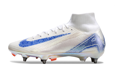 Nike Air Zoom Mercurial Superfly 10 Elite SG Soft Ground Soccer Cleats - Beige/White/Blue