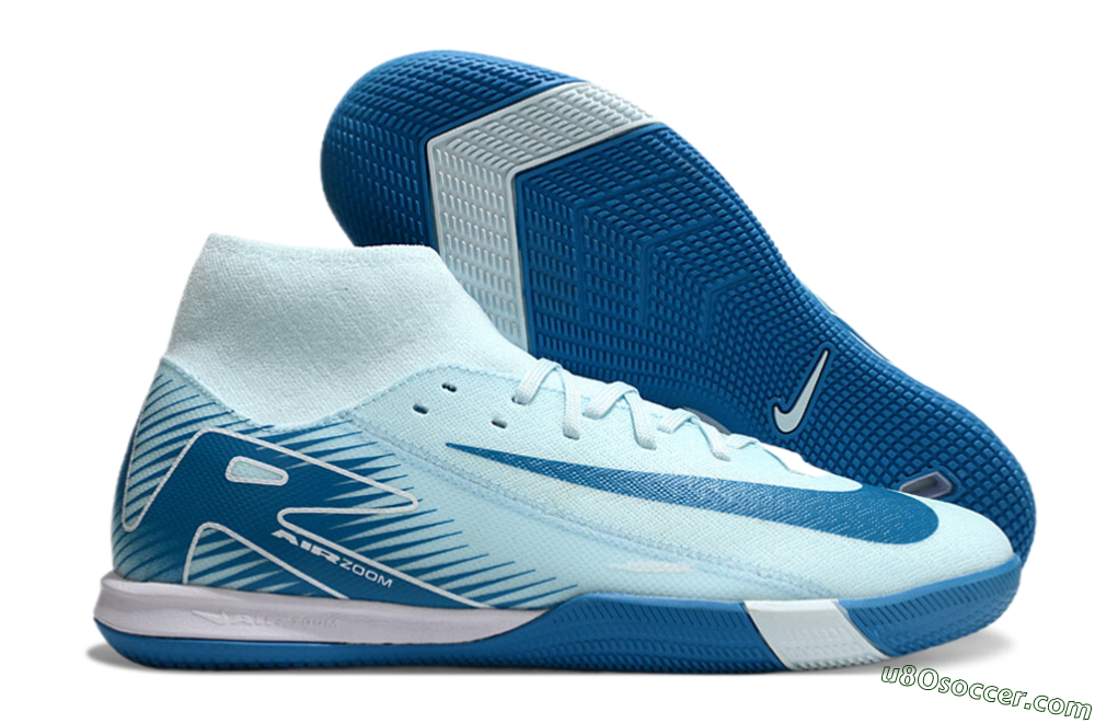 Nike Air Zoom Mercurial Superfly 10 Academy IC Indoor & Futsal Soccer Shoes - Jade/Blue/White 1