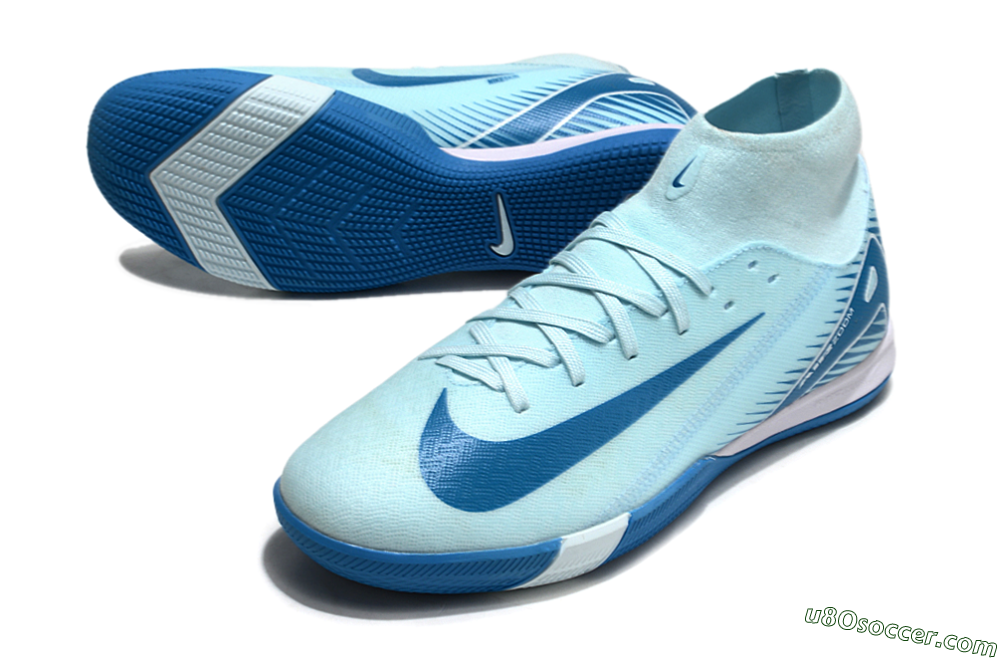 Nike Air Zoom Mercurial Superfly 10 Academy IC Indoor & Futsal Soccer Shoes - Jade/Blue/White 3