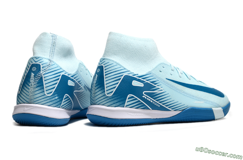 Nike Air Zoom Mercurial Superfly 10 Academy IC Indoor & Futsal Soccer Shoes - Jade/Blue/White 6