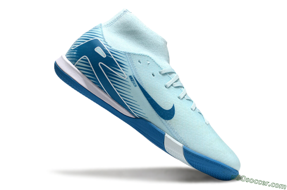 Nike Air Zoom Mercurial Superfly 10 Academy IC Indoor & Futsal Soccer Shoes - Jade/Blue/White 4