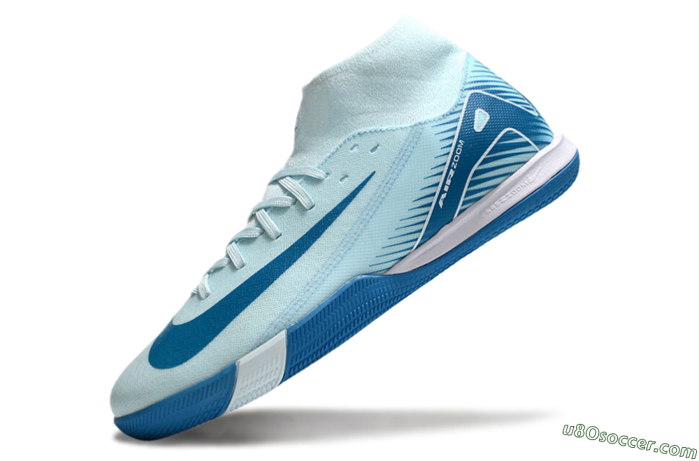 Nike Air Zoom Mercurial Superfly 10 Academy IC Indoor & Futsal Soccer Shoes - Jade/Blue/White 5