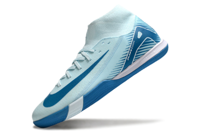 Nike Air Zoom Mercurial Superfly 10 Academy IC Indoor & Futsal Soccer Shoes - Jade/Blue/White