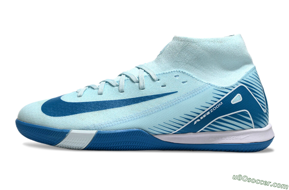 Nike Air Zoom Mercurial Superfly 10 Academy IC Indoor & Futsal Soccer Shoes - Jade/Blue/White 2