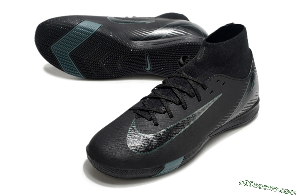 Nike Air Zoom Mercurial Superfly 10 Academy IC Indoor & Futsal Soccer Shoes - Black/Green 3
