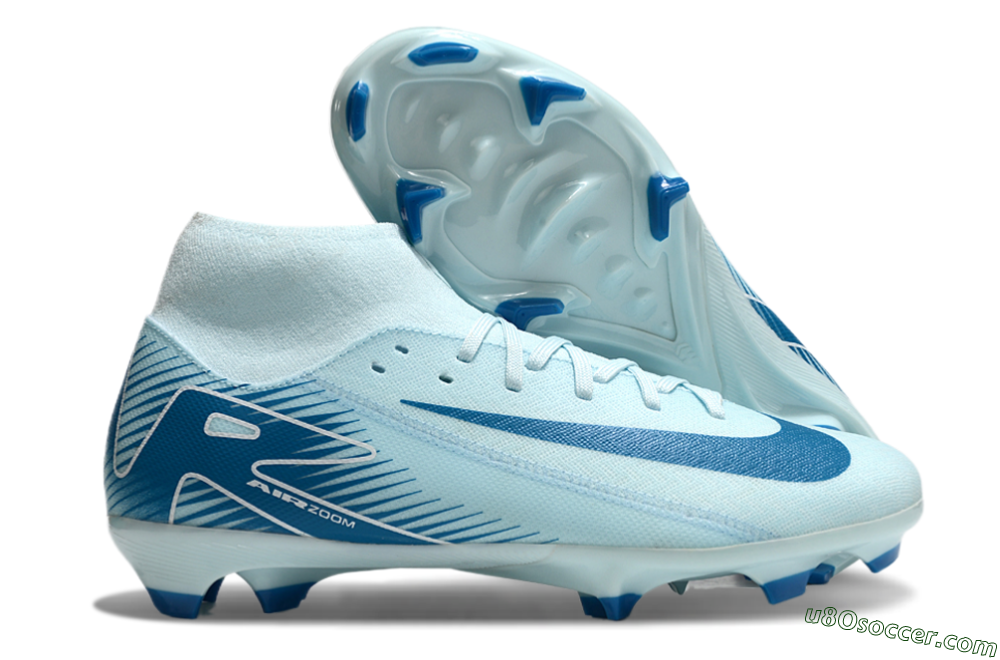 Nike Air Zoom Mercurial Superfly 10 Academy FG Firm Ground Soccer Cleats - Jade/Blue/White 1