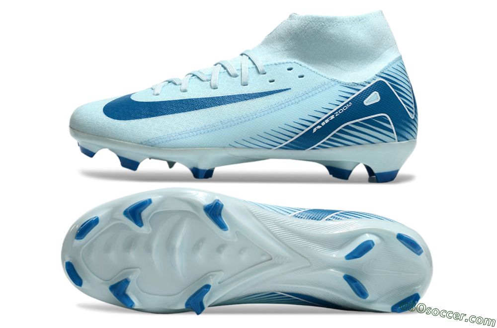 Nike Air Zoom Mercurial Superfly 10 Academy FG Firm Ground Soccer Cleats - Jade/Blue/White 0