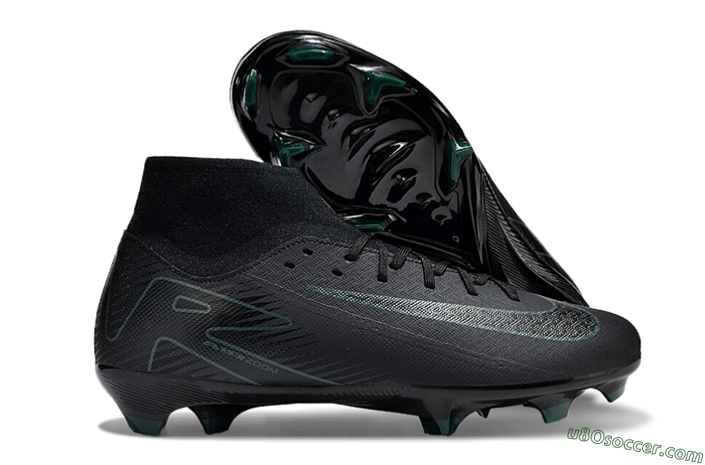 Nike Air Zoom Mercurial Superfly 10 Academy FG Firm Ground Soccer Cleats - Black/Green 1