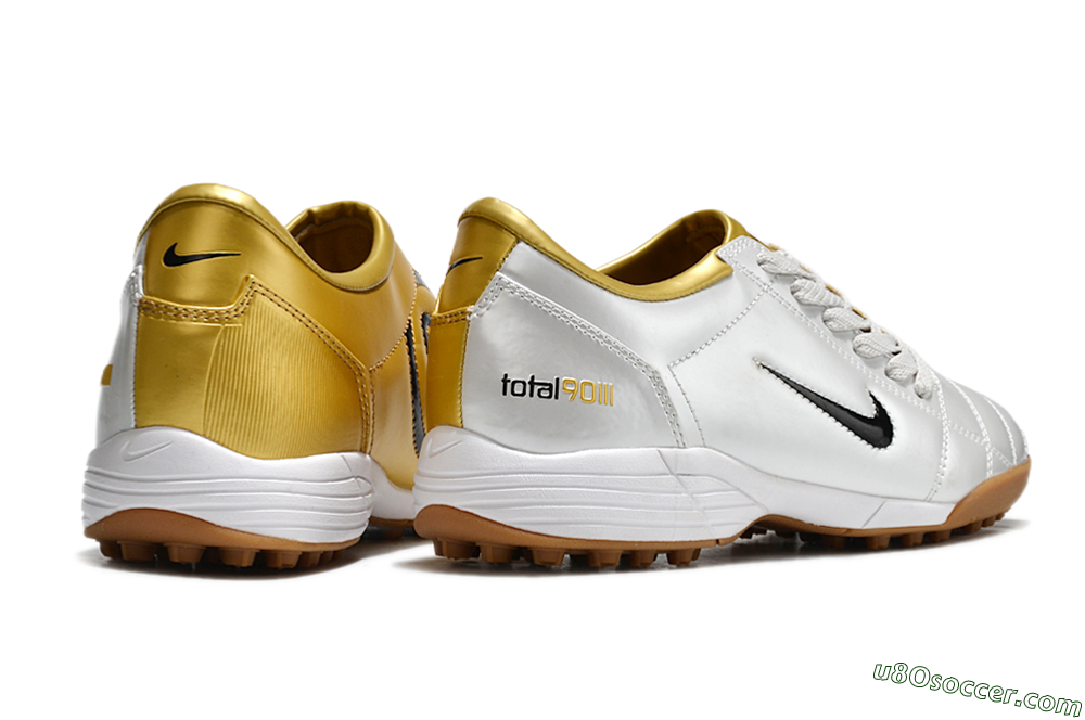 Nike Total 90 II TF Artificial Turf Soccer Shoes - Silver/Black/Gold 6