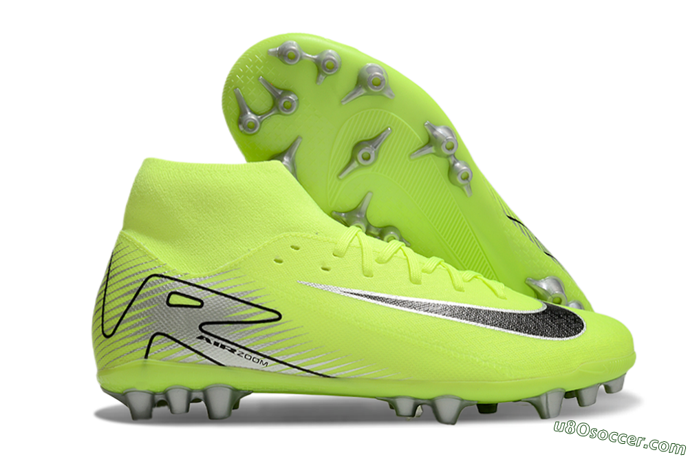 Nike Air Zoom Mercurial Superfly 10 Academy AG Artificial Grass Soccer Cleats - Yellow/Black/Silver 1