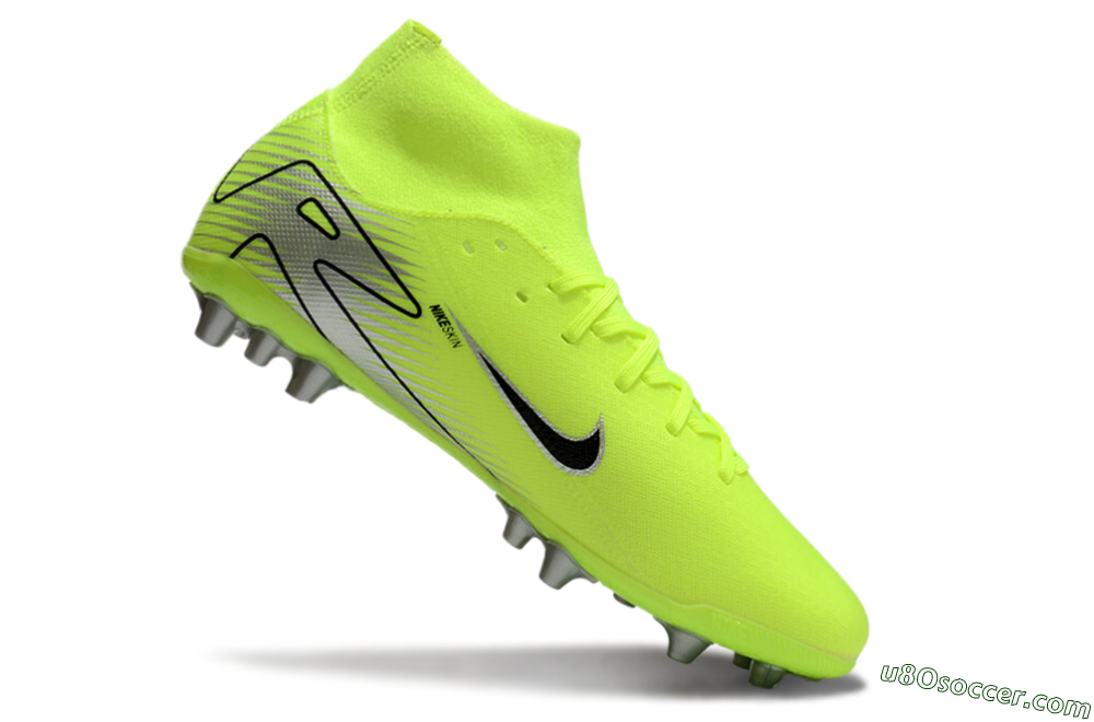 Nike Air Zoom Mercurial Superfly 10 Academy AG Artificial Grass Soccer Cleats - Yellow/Black/Silver 4
