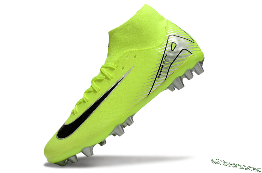 Nike Air Zoom Mercurial Superfly 10 Academy AG Artificial Grass Soccer Cleats - Yellow/Black/Silver 5