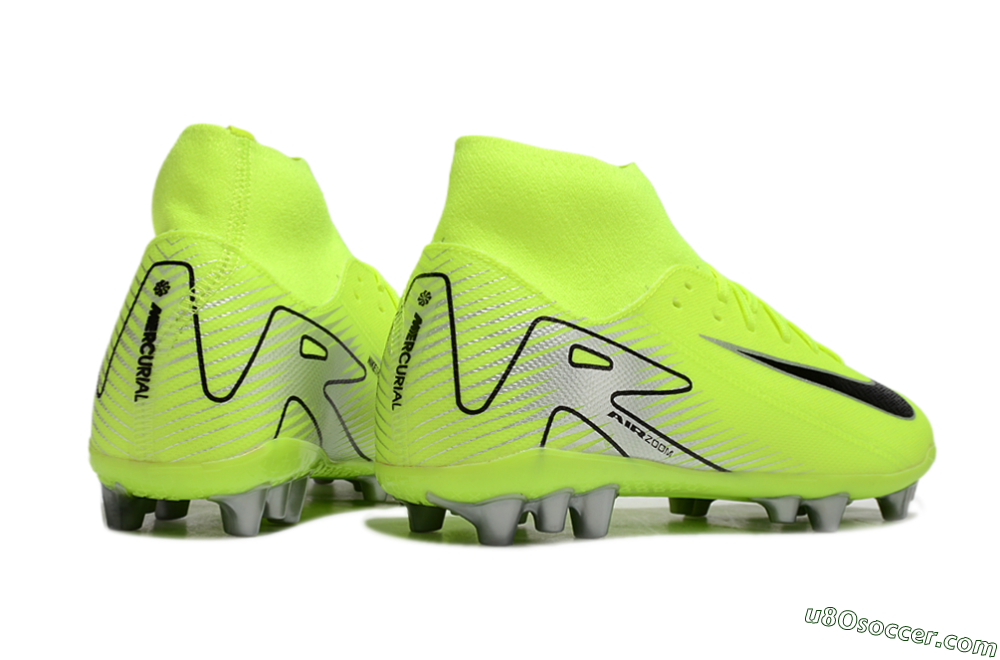 Nike Air Zoom Mercurial Superfly 10 Academy AG Artificial Grass Soccer Cleats - Yellow/Black/Silver 6