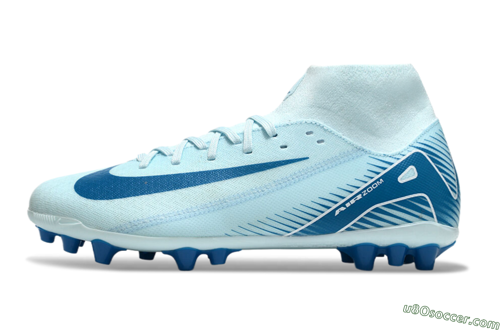 Nike Air Zoom Mercurial Superfly 10 Academy AG Artificial Grass Soccer Cleats - Jade/Blue/White 2