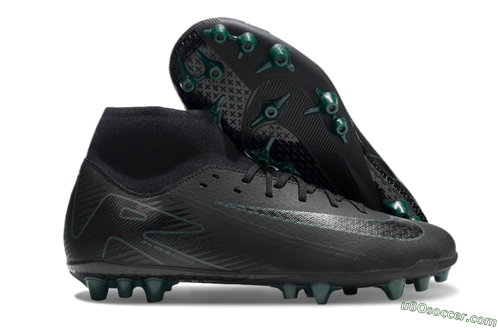 Nike Air Zoom Mercurial Superfly 10 Academy AG Artificial Grass Soccer Cleats - Black/Green 1