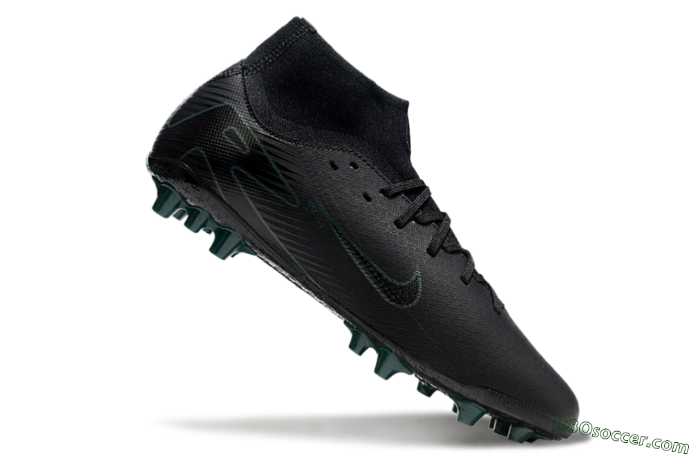 Nike Air Zoom Mercurial Superfly 10 Academy AG Artificial Grass Soccer Cleats - Black/Green 4