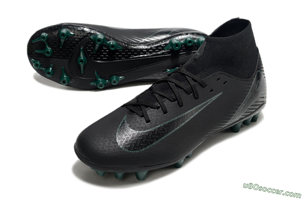 Nike Air Zoom Mercurial Superfly 10 Academy AG Artificial Grass Soccer Cleats - Black/Green 3