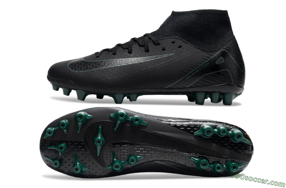 Nike Air Zoom Mercurial Superfly 10 Academy AG Artificial Grass Soccer Cleats - Black/Green 0