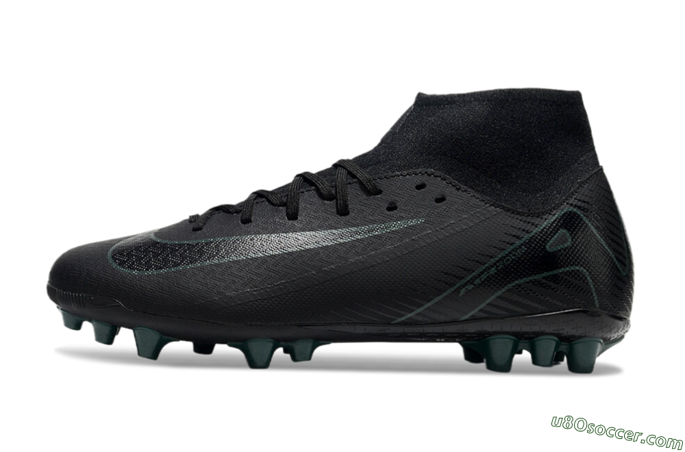 Nike Air Zoom Mercurial Superfly 10 Academy AG Artificial Grass Soccer Cleats - Black/Green 2