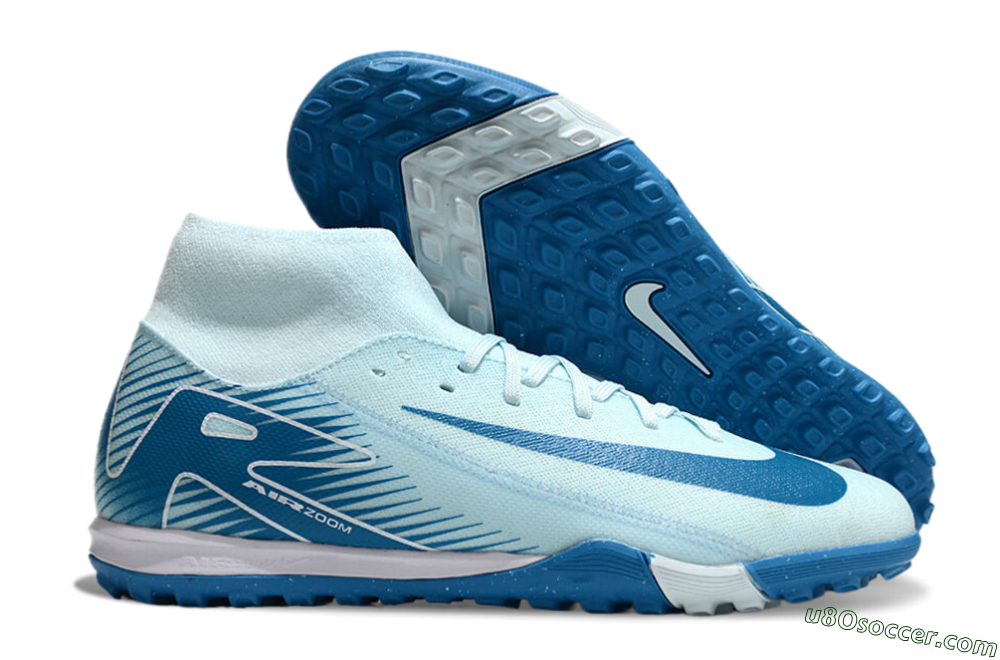 Nike Air Zoom Mercurial Superfly 10 Academy TF Artificial Turf Soccer Shoes - Jade/Blue/White 1