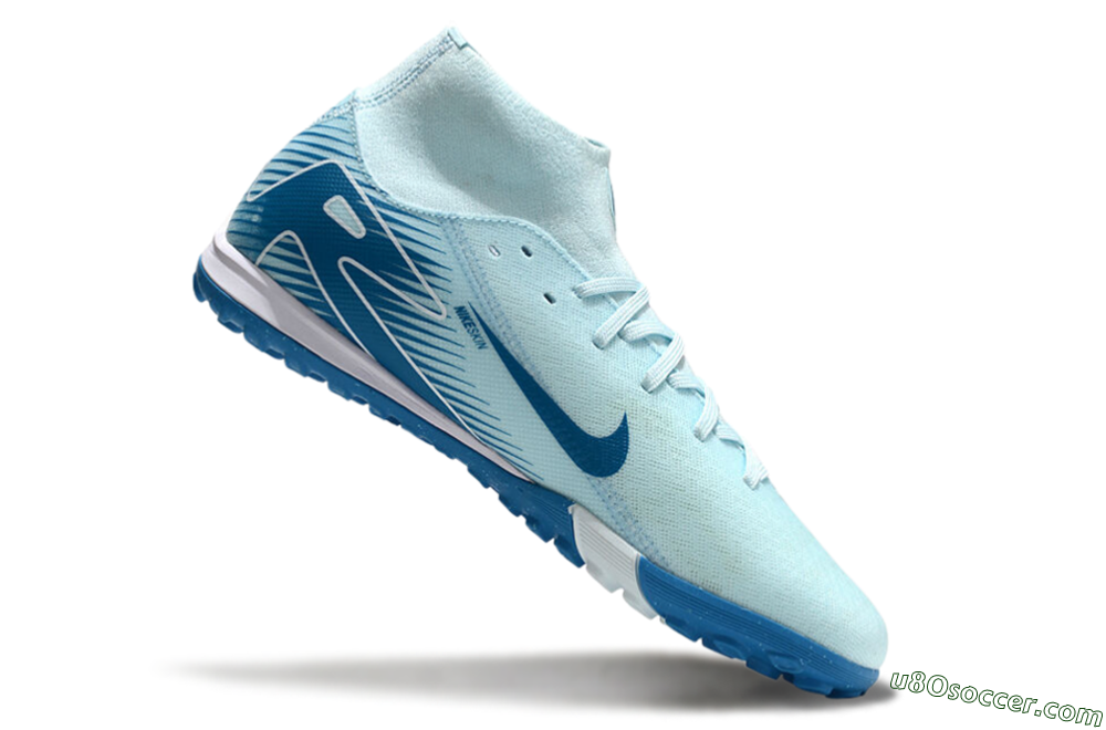 Nike Air Zoom Mercurial Superfly 10 Academy TF Artificial Turf Soccer Shoes - Jade/Blue/White 4