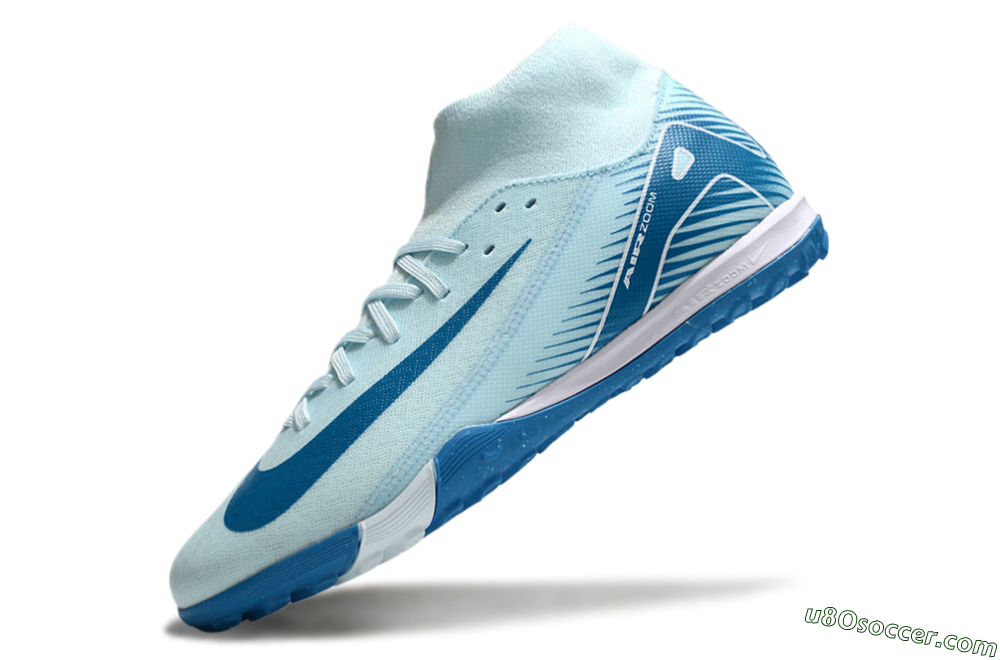 Nike Air Zoom Mercurial Superfly 10 Academy TF Artificial Turf Soccer Shoes - Jade/Blue/White 5