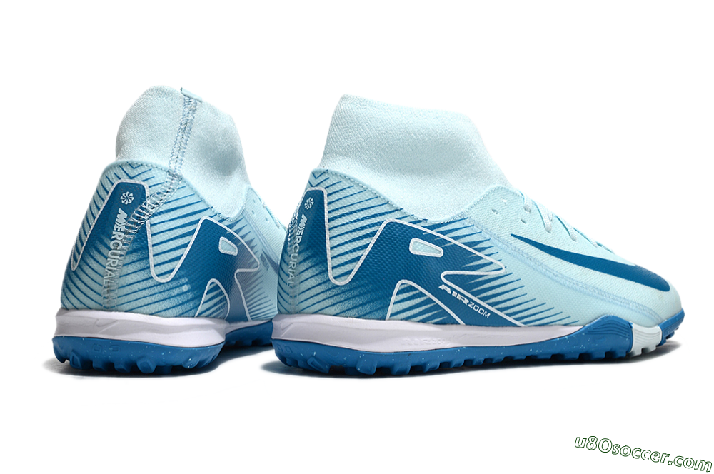 Nike Air Zoom Mercurial Superfly 10 Academy TF Artificial Turf Soccer Shoes - Jade/Blue/White 6