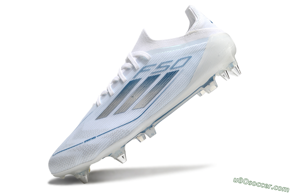 Adidas F50 Elite SG Soft Ground Soccer Cleats - White/Silver/Blue 5