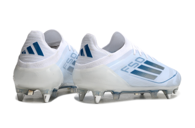 Adidas F50 Elite SG Soft Ground Soccer Cleats - White/Silver/Blue