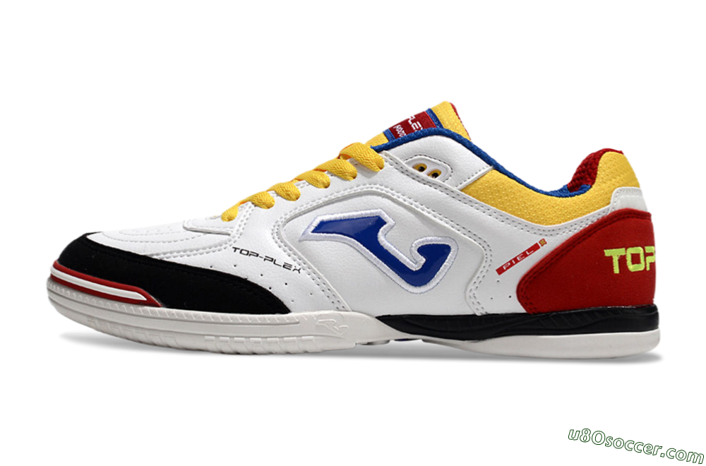 Joma Top Flex IC Indoor & Futsal Soccer Shoes - White/Yellow/Red 2