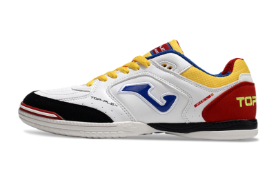 Joma Top Flex IC Indoor & Futsal Soccer Shoes - White/Yellow/Red