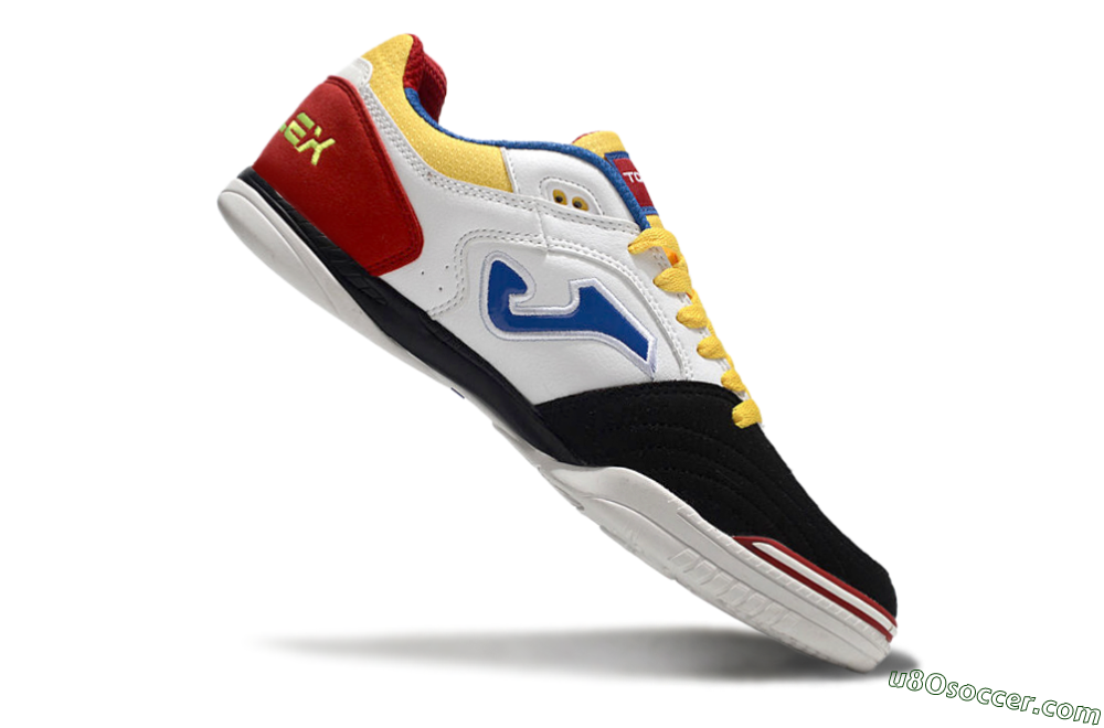 Joma Top Flex IC Indoor & Futsal Soccer Shoes - White/Yellow/Red 4
