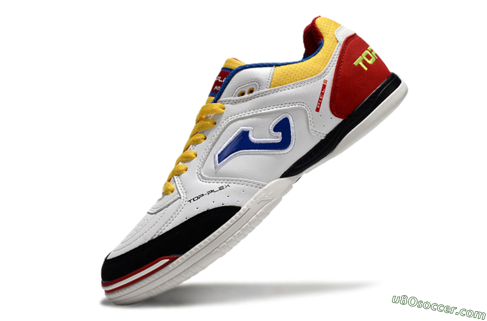 Joma Top Flex IC Indoor & Futsal Soccer Shoes - White/Yellow/Red 5