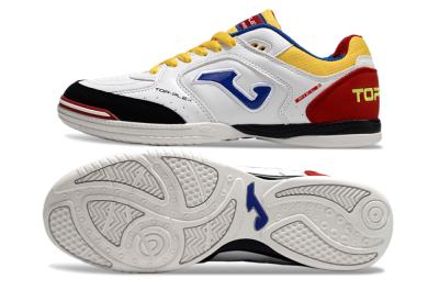 Joma Top Flex IC Indoor & Futsal Soccer Shoes - White/Yellow/Red