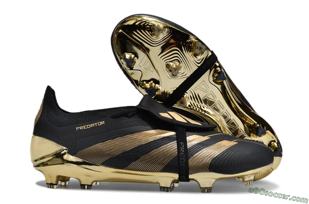 Adidas Predator Elite Foldover Tongue FG Soccer Cleats - Black/Gold