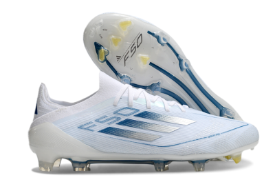 Adidas F50 Elite FG Firm Ground Soccer Cleats - White/Silver/Blue