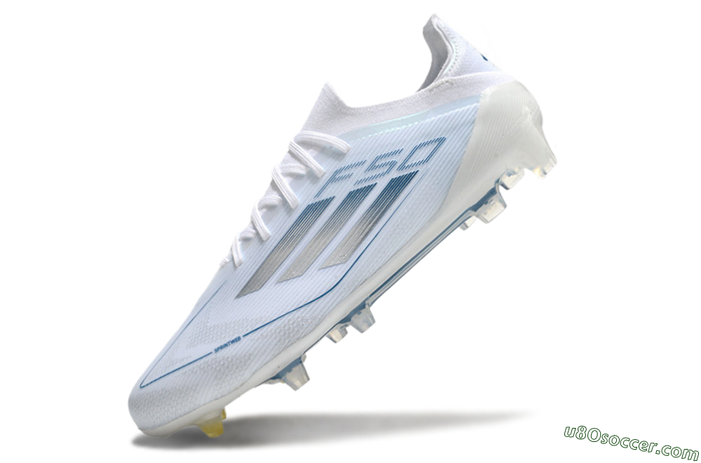 Adidas F50 Elite FG Firm Ground Soccer Cleats - White/Silver/Blue 5