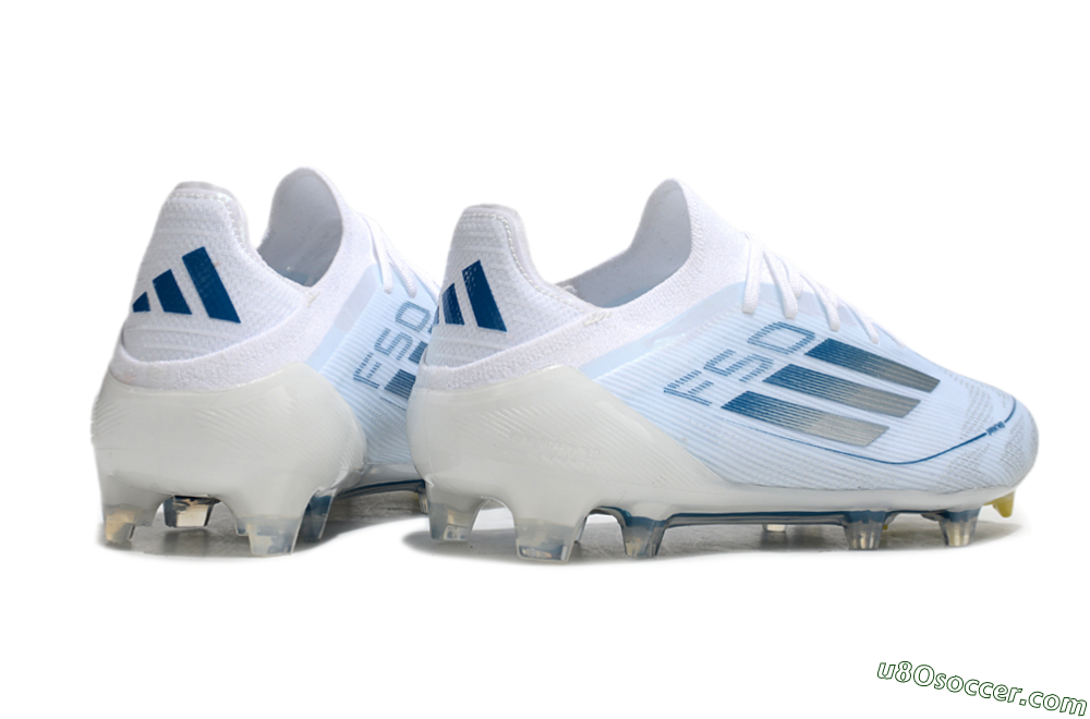 Adidas F50 Elite FG Firm Ground Soccer Cleats - White/Silver/Blue 6
