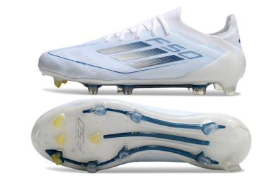 Adidas F50 Elite FG Firm Ground Soccer Cleats - White/Silver/Blue