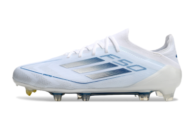 Adidas F50 Elite FG Firm Ground Soccer Cleats - White/Silver/Blue