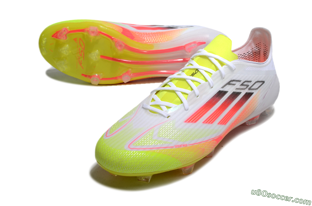 Adidas F50 Elite FG Firm Ground Soccer Cleats - White/Yellow/Red 3