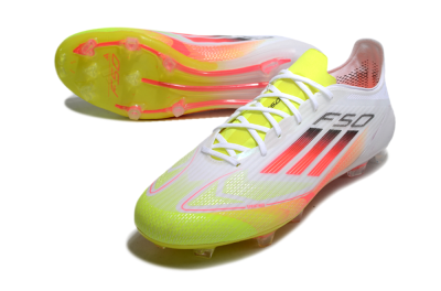 Adidas F50 Elite FG Firm Ground Soccer Cleats - White/Yellow/Red