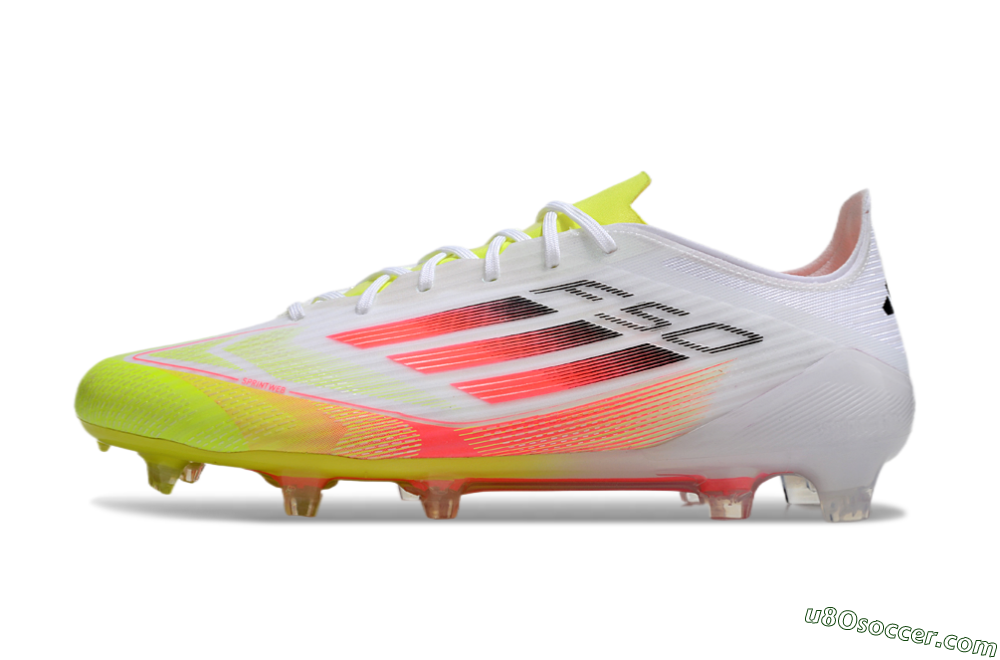 Adidas F50 Elite FG Firm Ground Soccer Cleats - White/Yellow/Red 2